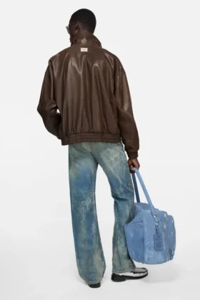 Leather blouson