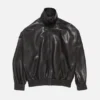 Leather blouson