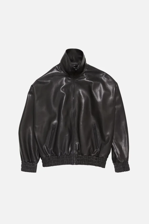 Leather blouson