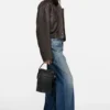 Leather bomber jacket