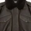 Leather bomber jacket