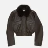 Leather bomber jacket