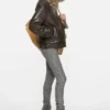 Leather shearling jacket