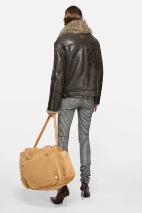 Leather shearling jacket