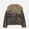 Leather shearling jacket