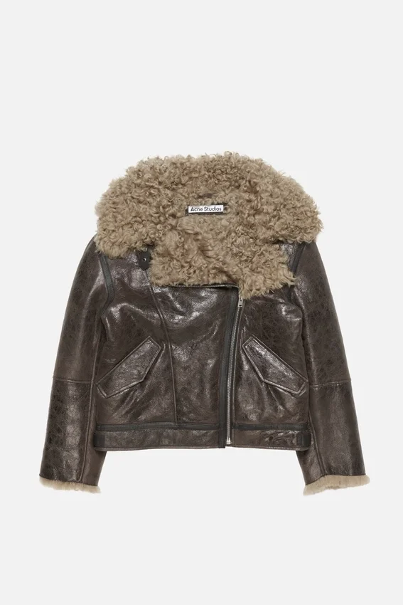 Leather shearling jacket