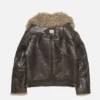 Leather shearling jacket