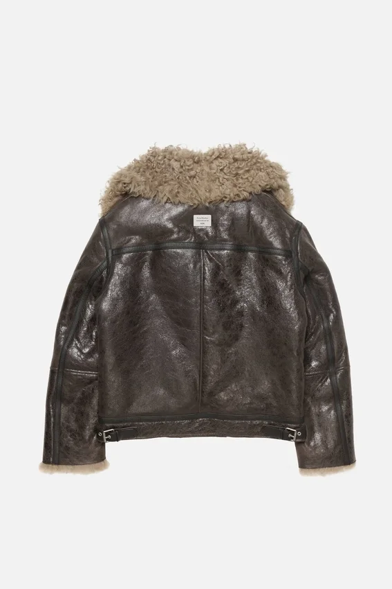 Leather shearling jacket
