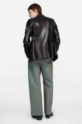 Leather suit jacket