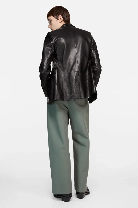 Leather suit jacket
