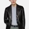Leather suit jacket