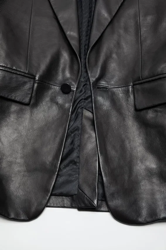 Leather suit jacket
