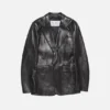 Leather suit jacket