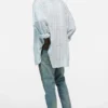 Linen check button-up shirt