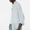 Linen check button-up shirt