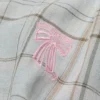 Linen check button-up shirt