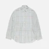 Linen check button-up shirt
