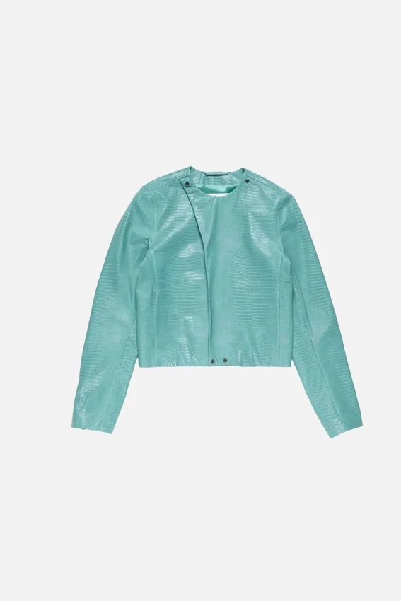 Lizard leather biker jacket