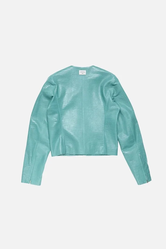 Lizard leather biker jacket