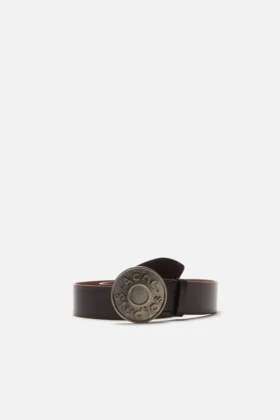 Logo leather belt