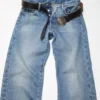 Logo leather belt