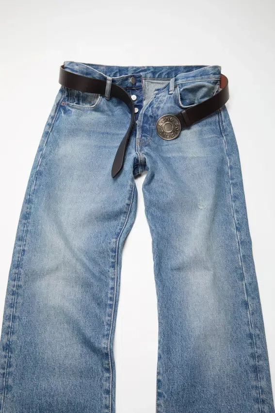 Logo leather belt