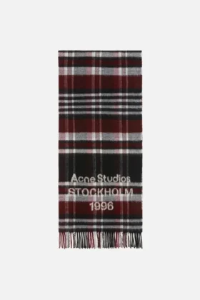 Logo scarf with fringe