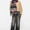 Logo scarf with fringe