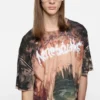 Logo t-shirt with rhinestones