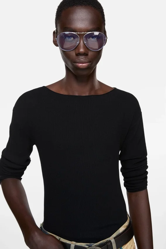 Logo tape knit jumper