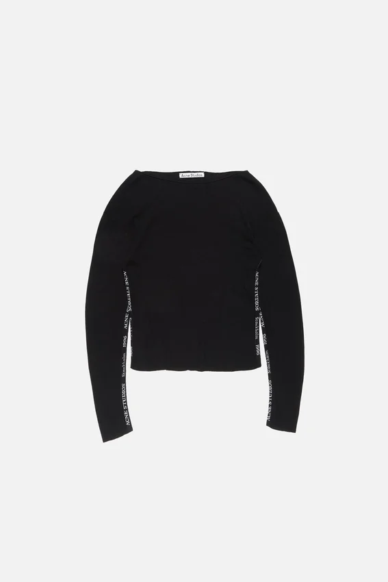 Logo tape knit jumper