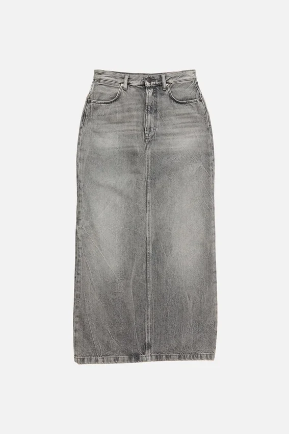 Long denim skirt