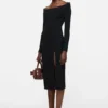 Long-sleeve midi dress