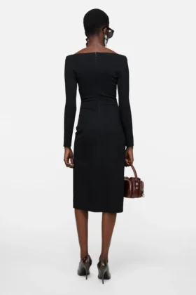 Long-sleeve midi dress