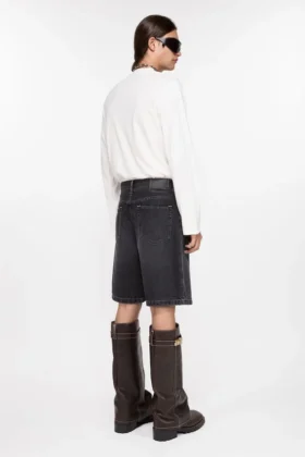 Loose fit denim shorts