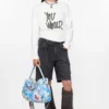 Loose fit denim shorts