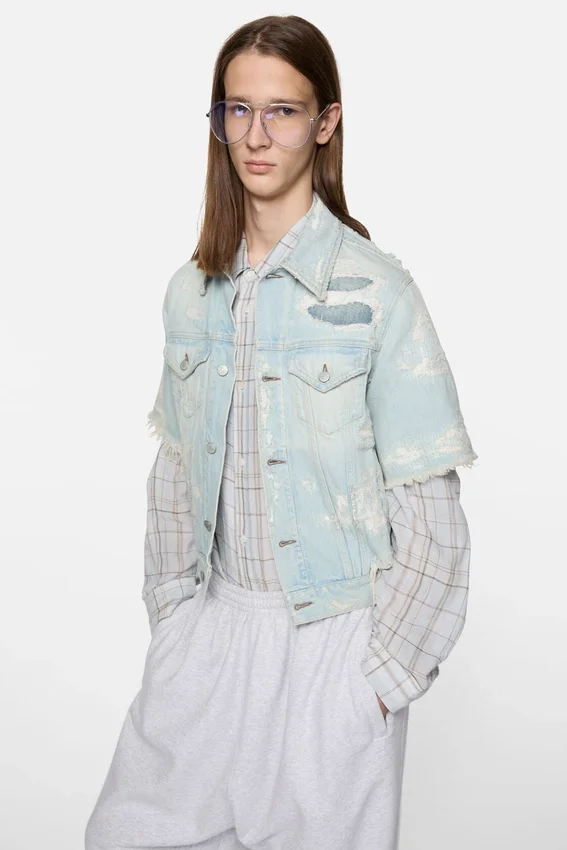 Mended denim jacket