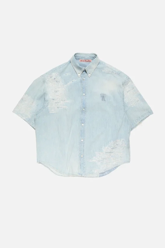 Mended denim shirt