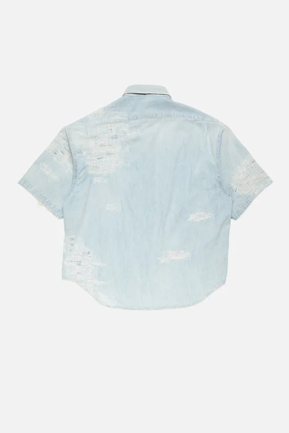 Mended denim shirt