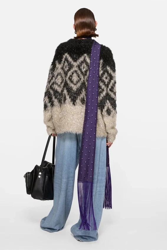 Metallic knit sweater