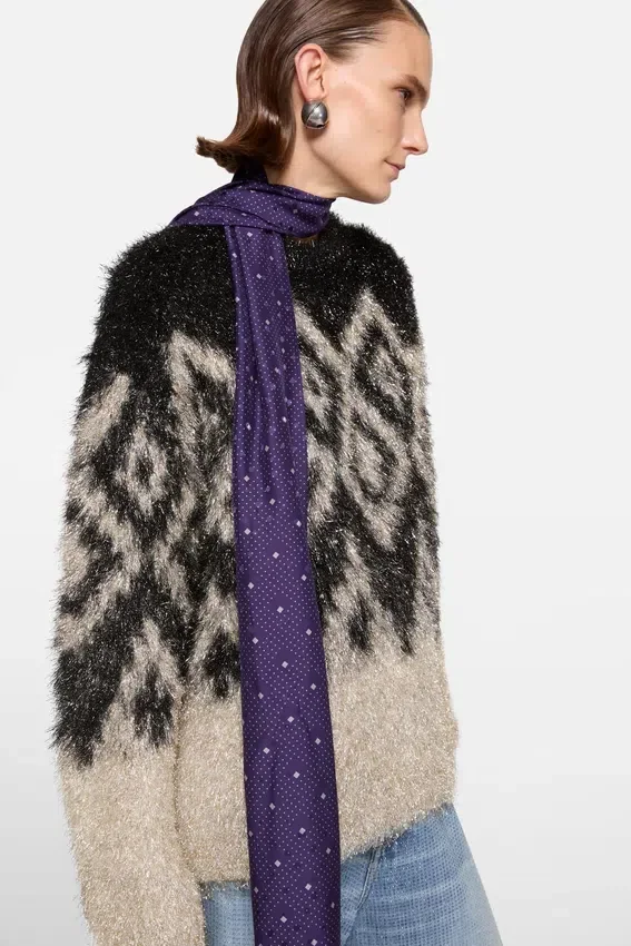 Metallic knit sweater