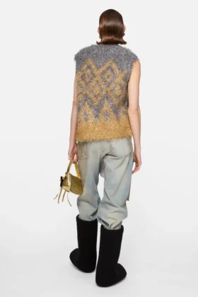 Metallic knit vest