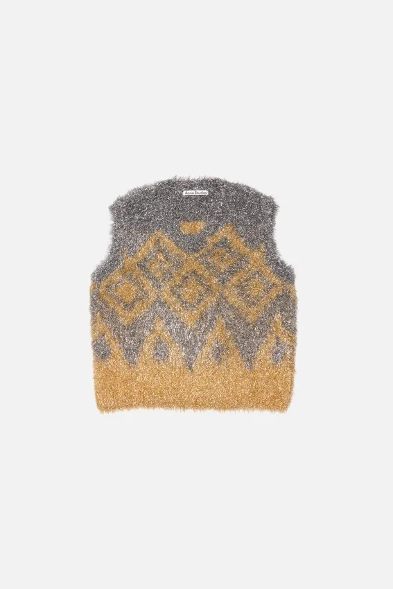 Metallic knit vest