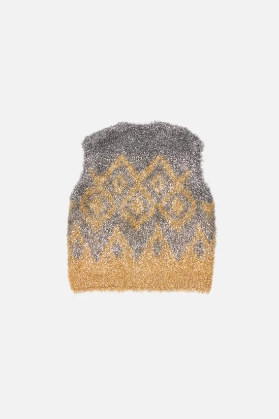 Metallic knit vest
