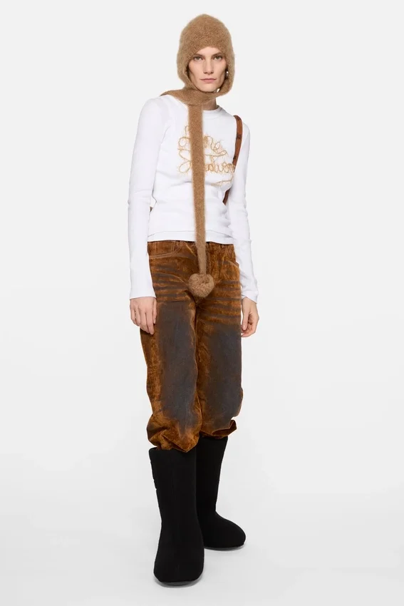 Mohair cap with earflaps