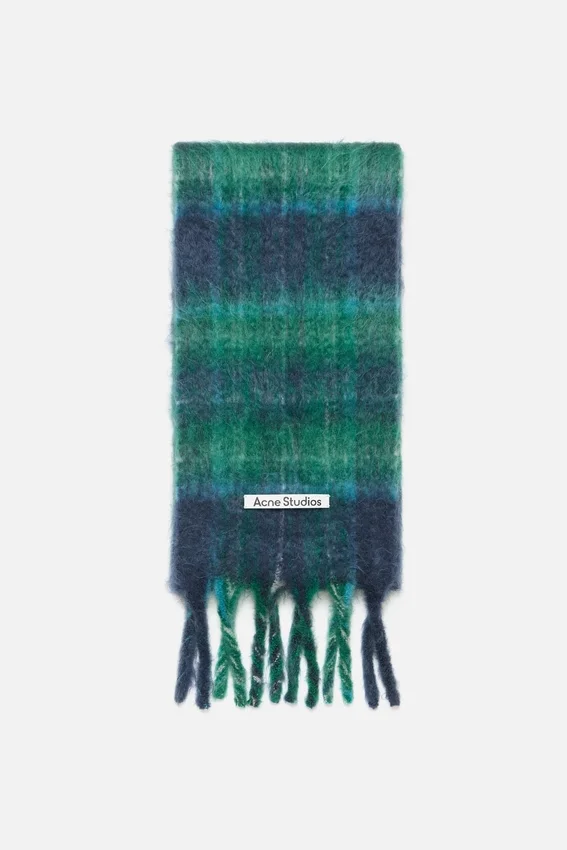 Mohair check scarf