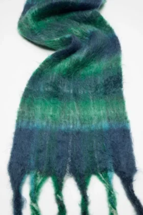 Mohair check scarf