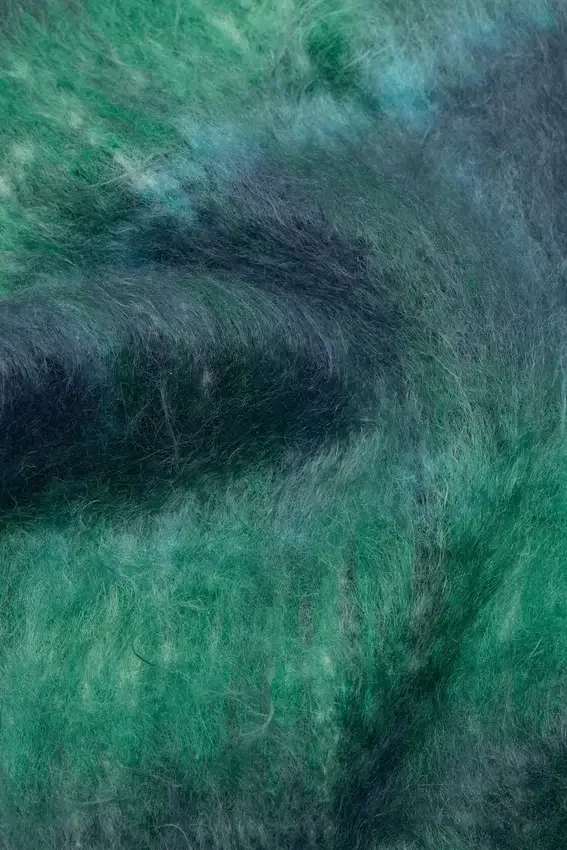 Mohair check scarf
