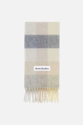 Mohair checked scarf