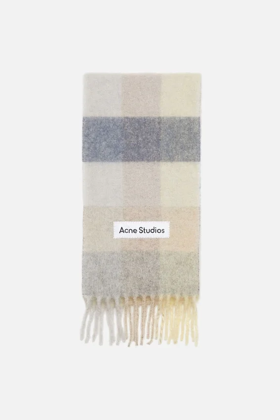 Mohair checked scarf